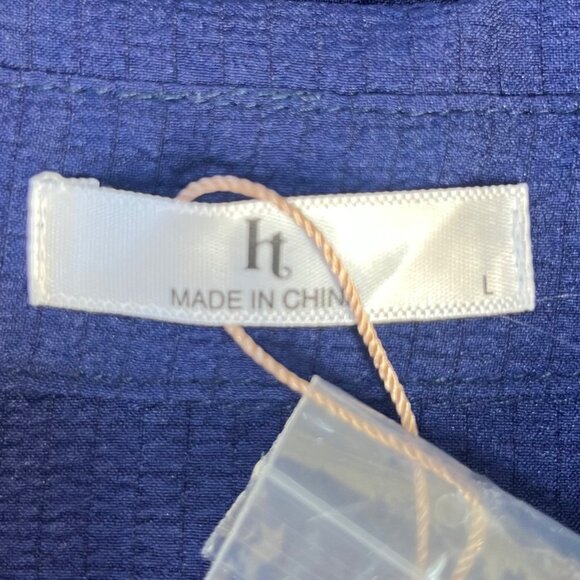 Hotouch Long Sleeve Button Up Shirt Womens Large Blue New - Picture 7 of 11